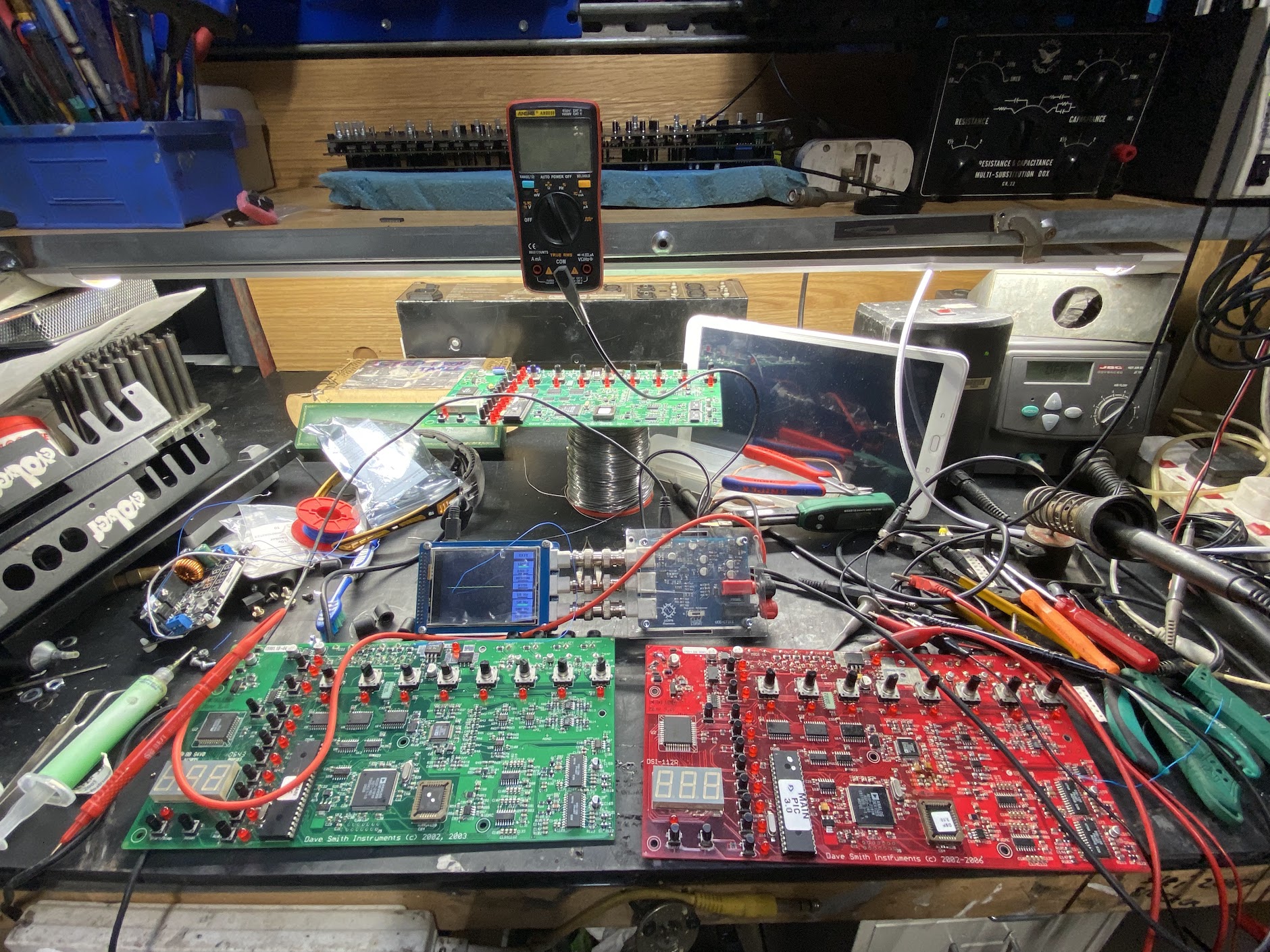 Dave Smith Evolver repair in progress at the Logarhythm workshop