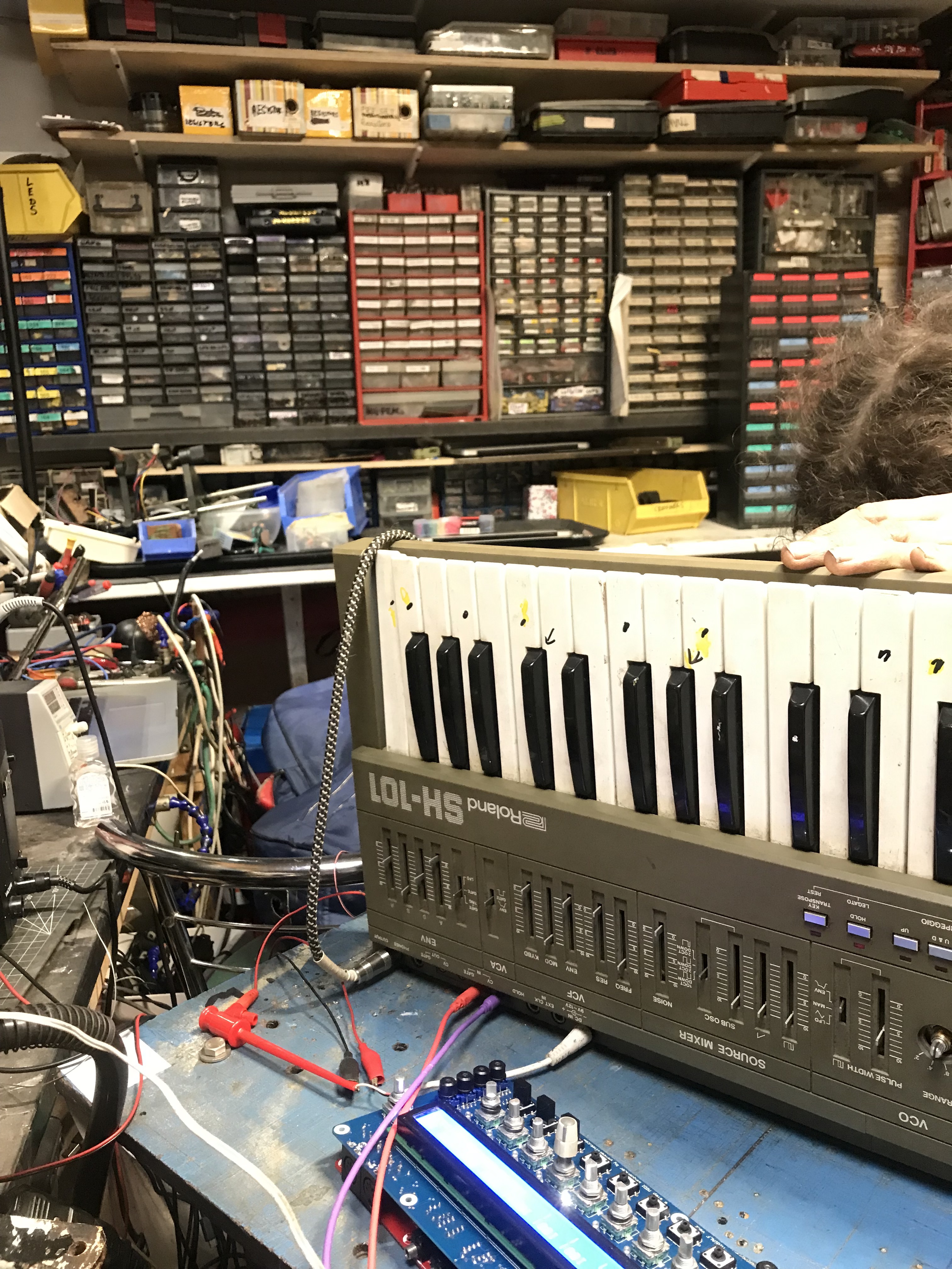 Studio-electronics repair and restoration at the Logarhythm workshop, Tottenham