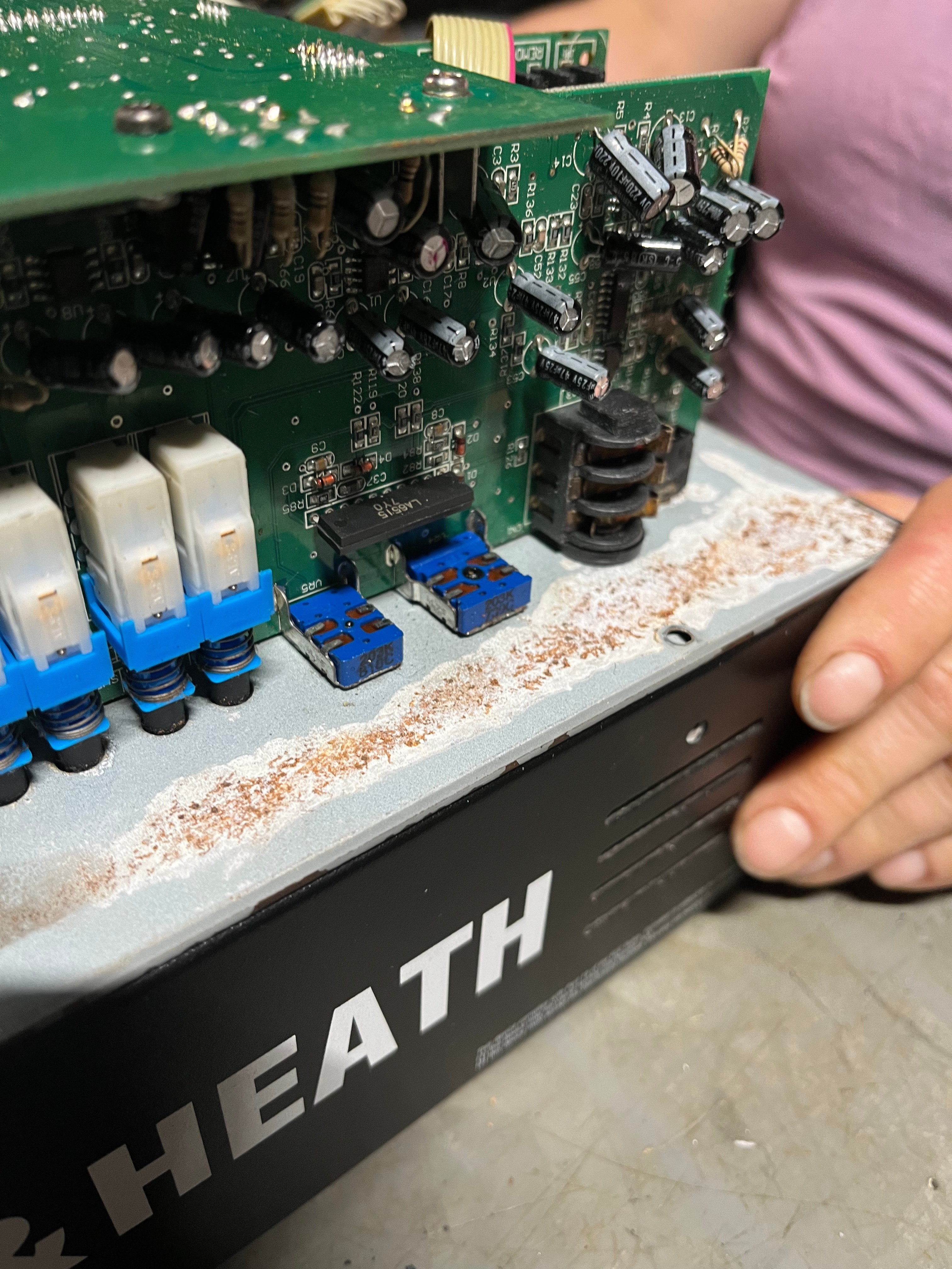 Studio-electronics repair and restoration at the Logarhythm workshop, Tottenham
